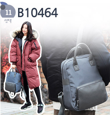 B10464 Vegan Canvas Sustainable Backpack Korean Bag