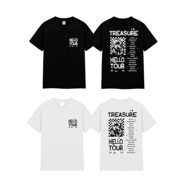 TREASURE Official HELLO TOUR Merch - Tour T-Shirt (Black or White)
